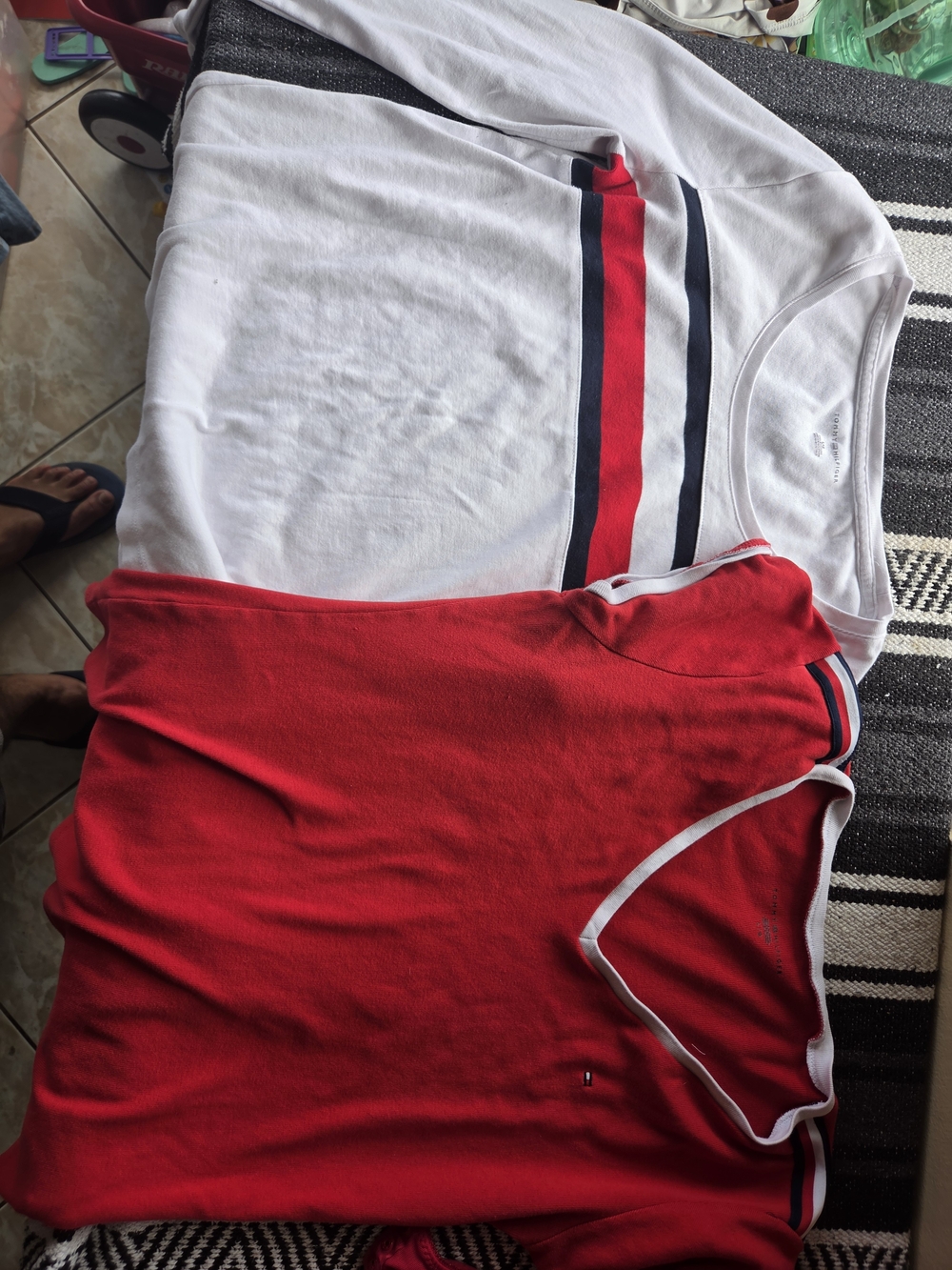 Tommy Hilfiger Red & White Striped Crew Tee